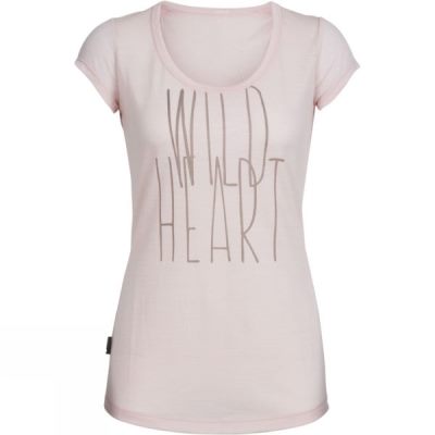 Tee Icebreaker Spheria Manga Corta Scoop Wild Heart Mujer - Beige - Chile PQW293870